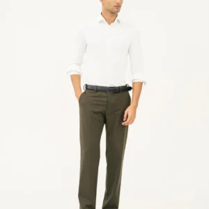 Olive Water Repellent Fit Stretch Formal Pants